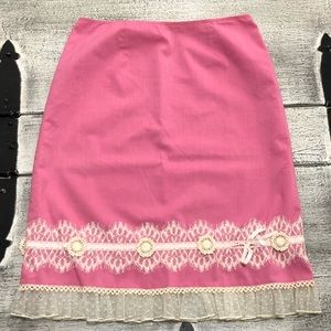 Cynthia Steffe pink laced skirt size 4